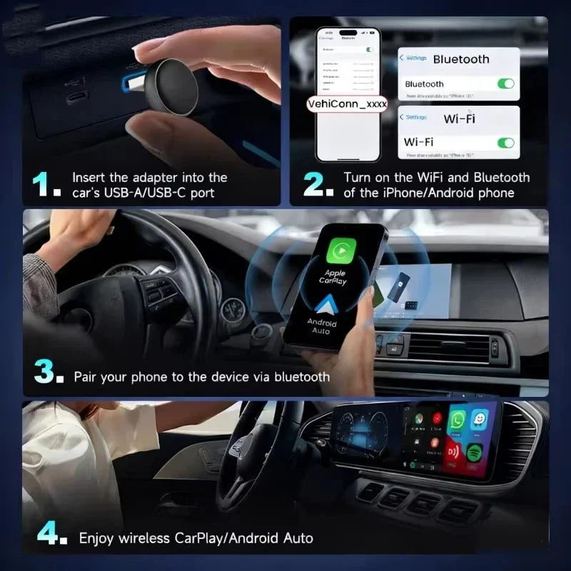 Lenovo Mini Ultra 3 Carplay Adapter Wireless Bluetooth Dongle Android Auto 5g Hz Wifi Auto Connect For Toyota Mazda Kia Volvo