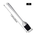 YOMEEI Silicone BBQ Basting Brush For Oil Stainless Steel Long Handle Brush Barbecue Butter Bread Breakfast Kitchen Accessories
