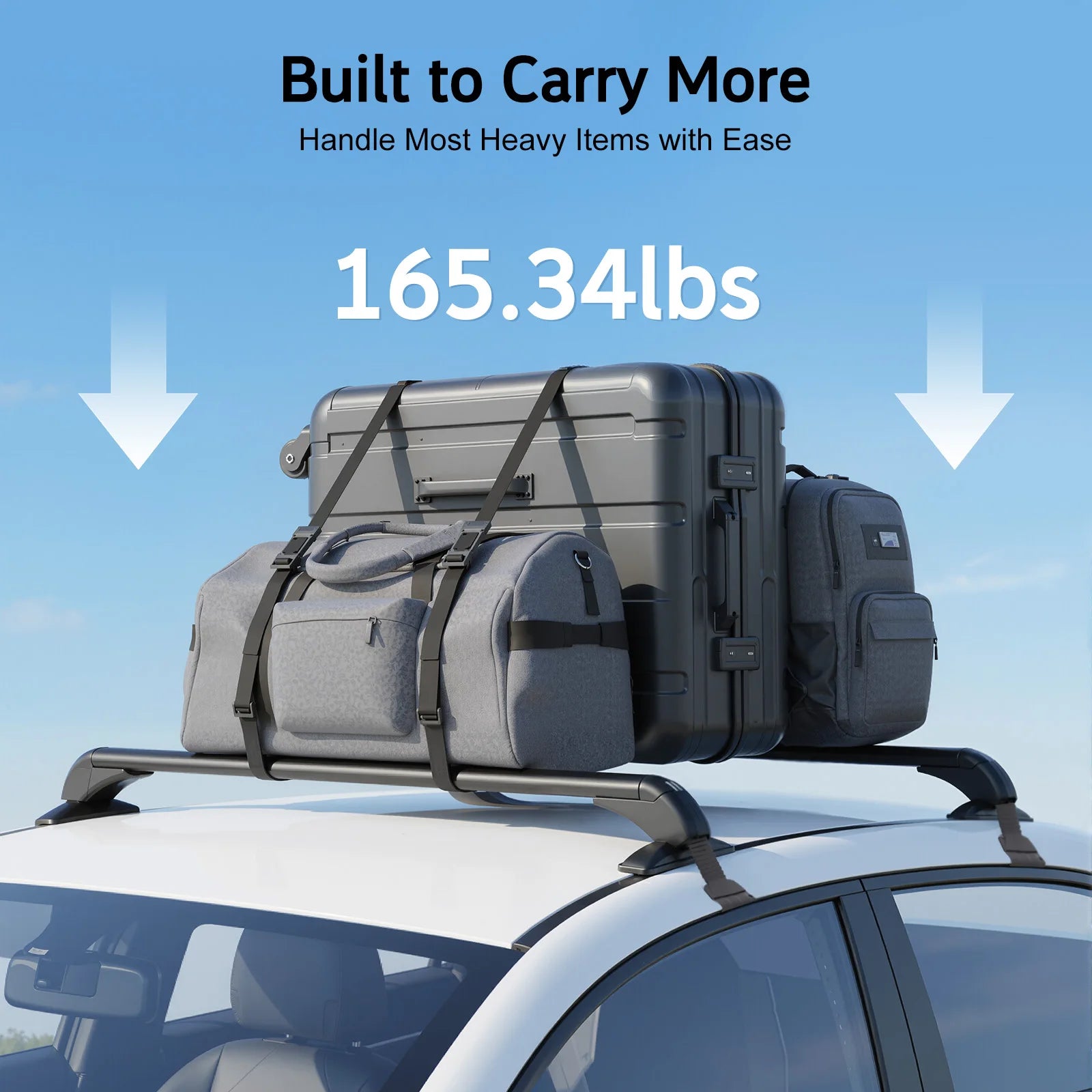 Universal Car Roof Rack with Lock 100cm Aluminum Roof Rack Luggage Carrier Universal Use for 4 or 5 Door Cars
