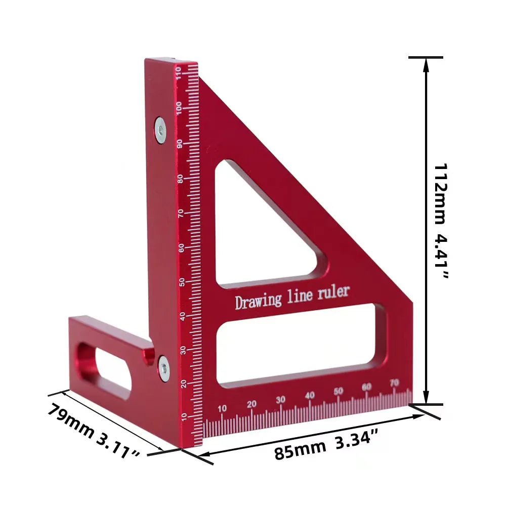 Woodworking Square Protractor Aluminum Alloy Miter Triangle Ruler High Precision Layout Measuring Tool for Engineer Carpenter