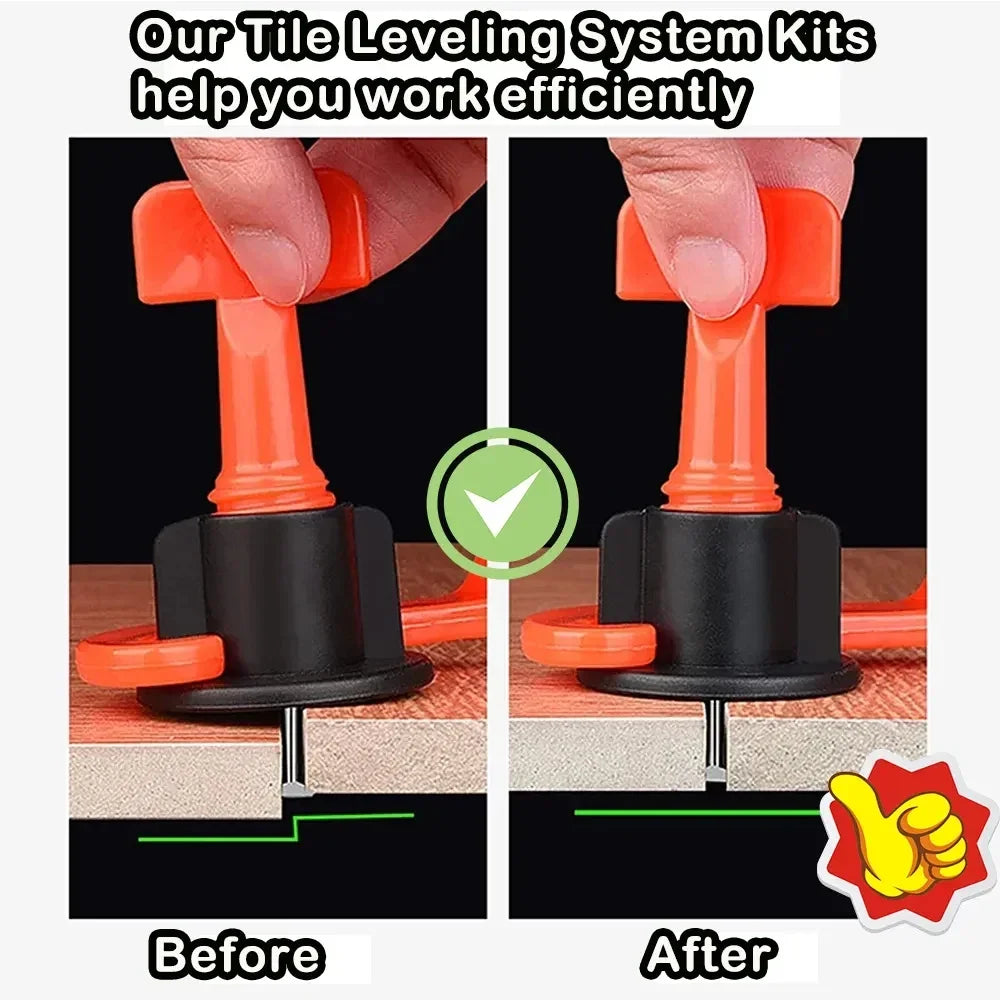 11-1202Pcs Top Ceramic Floor Tile Leveling System Clips Set Leveler Adjuster Tile Wall Laying Locator Spacer Construction Tool