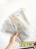 10/20pcs Frosted Waterproof Zipper Bag Portable Travel Storage Organizer Reusable Pull-Ring Pouch Multifunctional Subpackage Bag