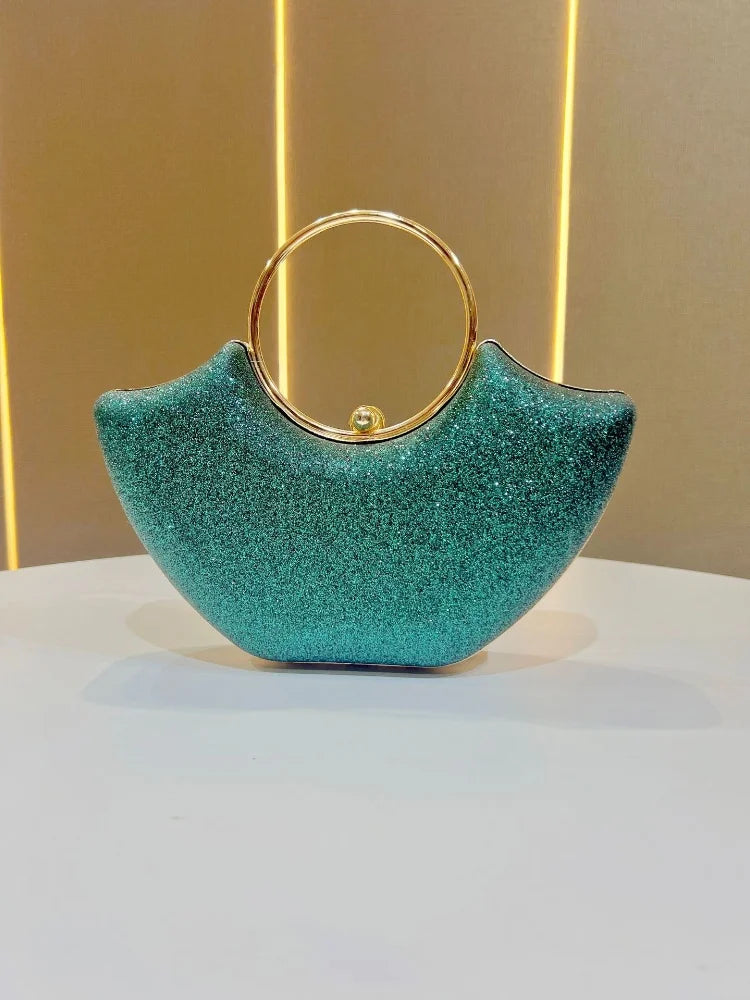 Elegant Diamond Embedded Women's Evening Bag Luxury Full Diamond Design Party Wedding Handbag Wallet Mobile Pocket Crossbody Bag