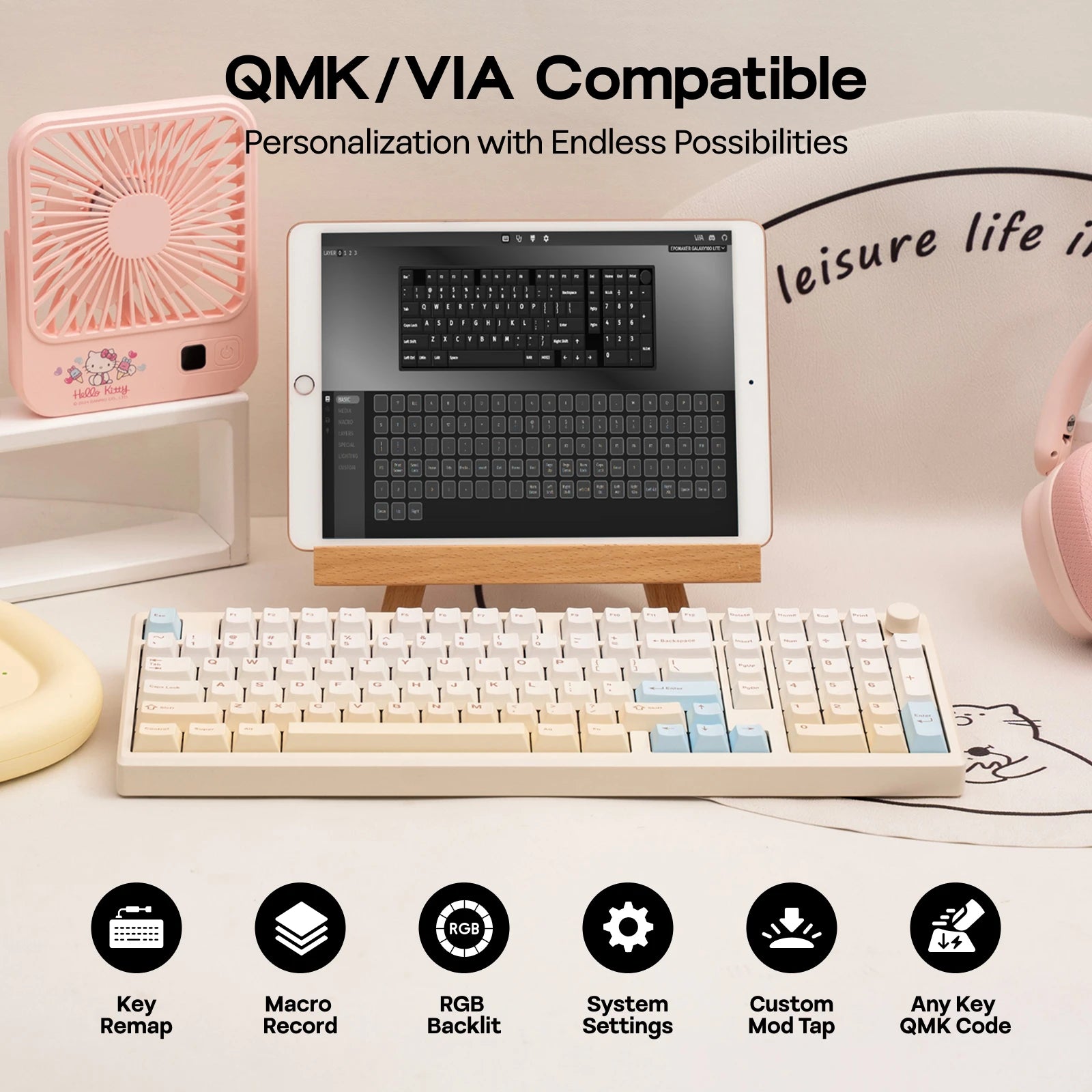 EPOMAKER Galaxy100 Lite QMK/VIA 96% ANSI US Layout Gasket Hot-Swap Wired/2.4GHz/BT Wireless 1800 Aluminum Mechanical Keyboard