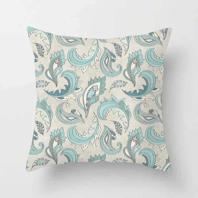 Mint green series Double-sided Printed pillow cover Short plush Suitable living rooms bedrooms sofas throw cushion cover