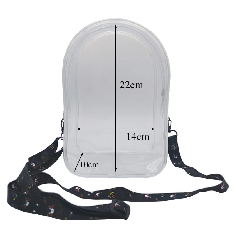 20CM Clear Outdoor Bags For Anime Cartoon Plush Dolls New Style Transparent PVC Fashion Women Girls Crossbody Shoulder Bag