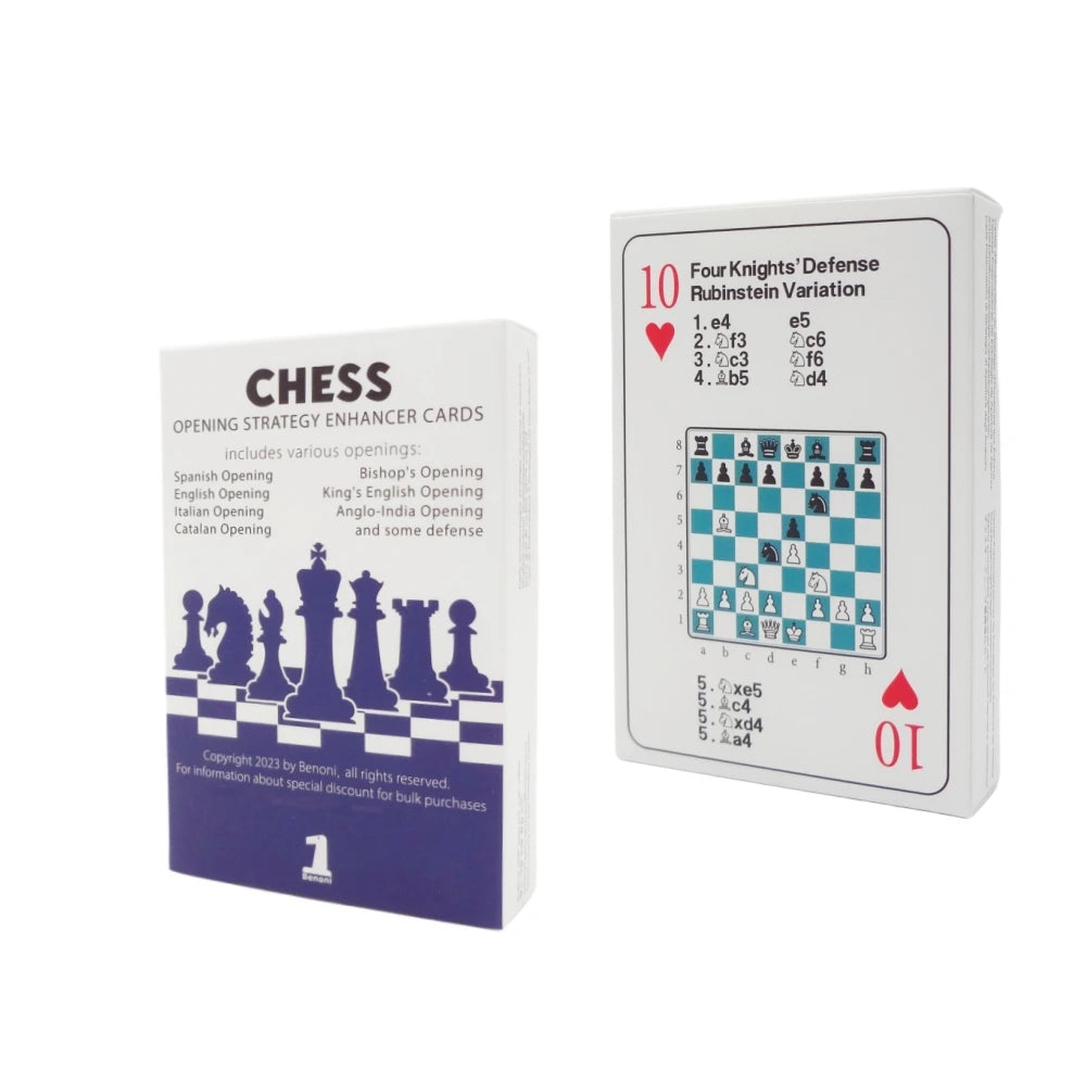 Benoni Chess Opening Cards - Best Gift for Chess Lovers to Study Chess Strategy, Tactics, Opening Moves - Ajedrez