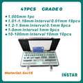 INSTAR Gage Block Set 38PC 47PC Grade 0 High Accuracy 0.00045mm Hardened Steel Gcr15 Industrial Quality 1.005-10-30-50-100mm
