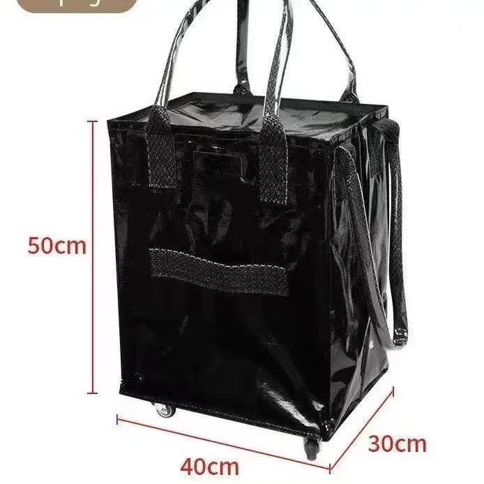 Hulken Detachable Travel Bag with Cover Silent Wheels Stackable Storage Portable Shopping Cart Large Capacity Foldable Shoppi...