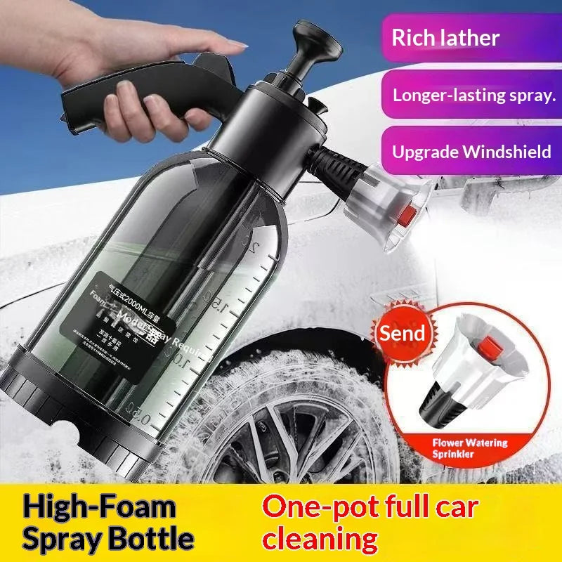 HOMEFISH 2L Pneumatic Handheld Car Wash Foam Sprayer High Pressure Foam Water Bottle Quick Clean For Car Home Disinfectant Use