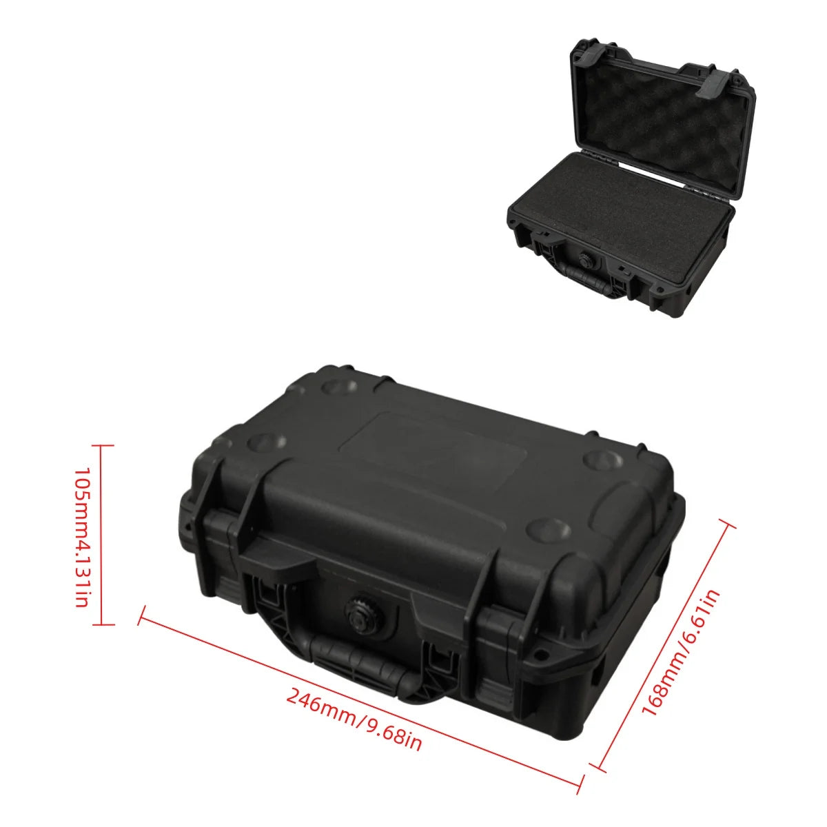 Waterproof Vehicle Maintenance and Repair Toolbox With Pre-cut Universal FOAM, Hard Shell PP Suitcase Portable Wear-Resistant Sh