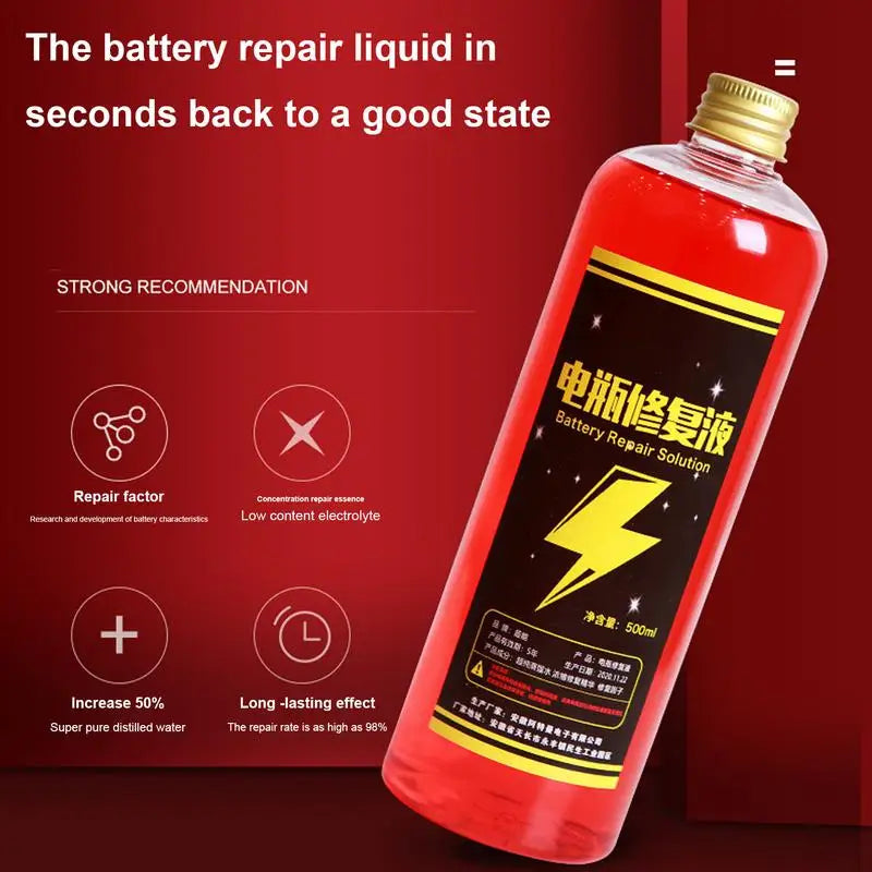 500ml Concentrated Safe Car Battery Restore Refill Solution Auto Battery Additive Battery Repair liquid Car Accessories