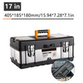toolbox stainless steel suitcase 14/17/20 inch household portable tool box hardware tool box storage metallic briefcase