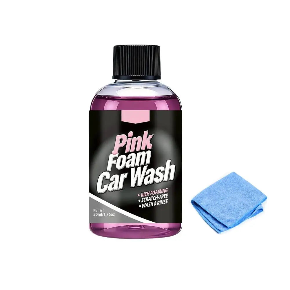 50ml Foam Car Wash Liquid Active Snow Shampoo Rich Foaming Soap Scratch Free Deep Clean with Microfiber Towel Automobile 1/5PCS