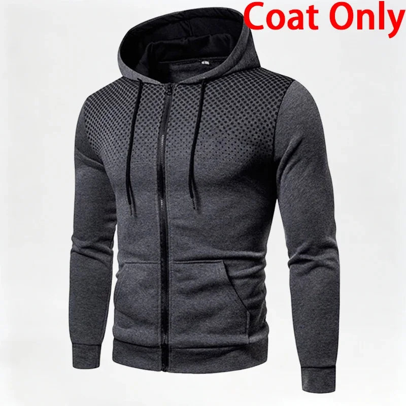 Men's Set/Coat/Pants 2026 Fashion Tracksuit Zipper Hooded Coat & Sweatpants Autumn Winter Daily Casual Sports Jogging Sportswear