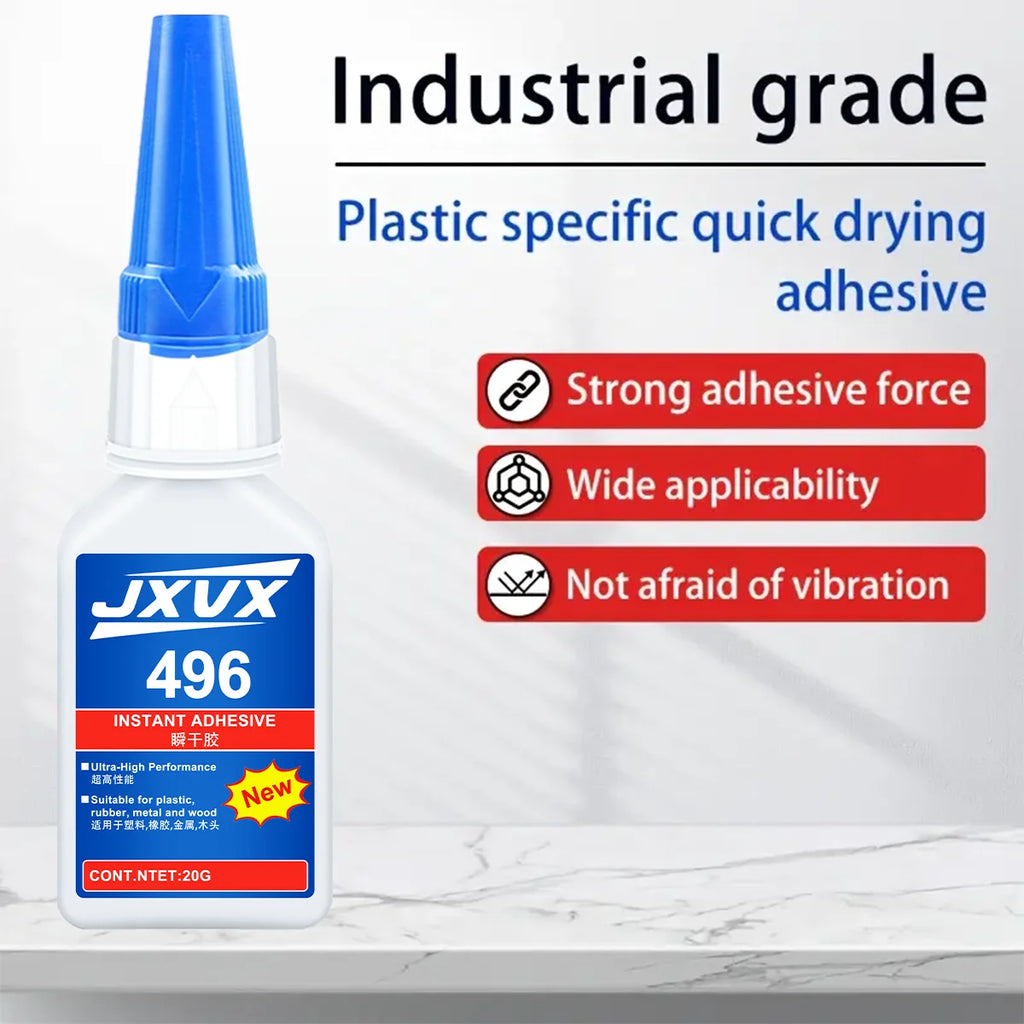 496 Instant Glue Cyanoacrylate Super Glue Quick-Drying Glue Metal Plastic Ceramic Strong Sticking Fixed Glue 10 Seconds Fast Dry