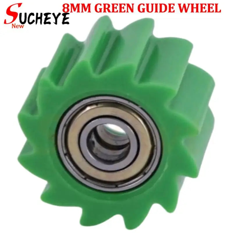 8mm green guide wheel for off-road motorcycle, wear-resistant chain guide accessory part