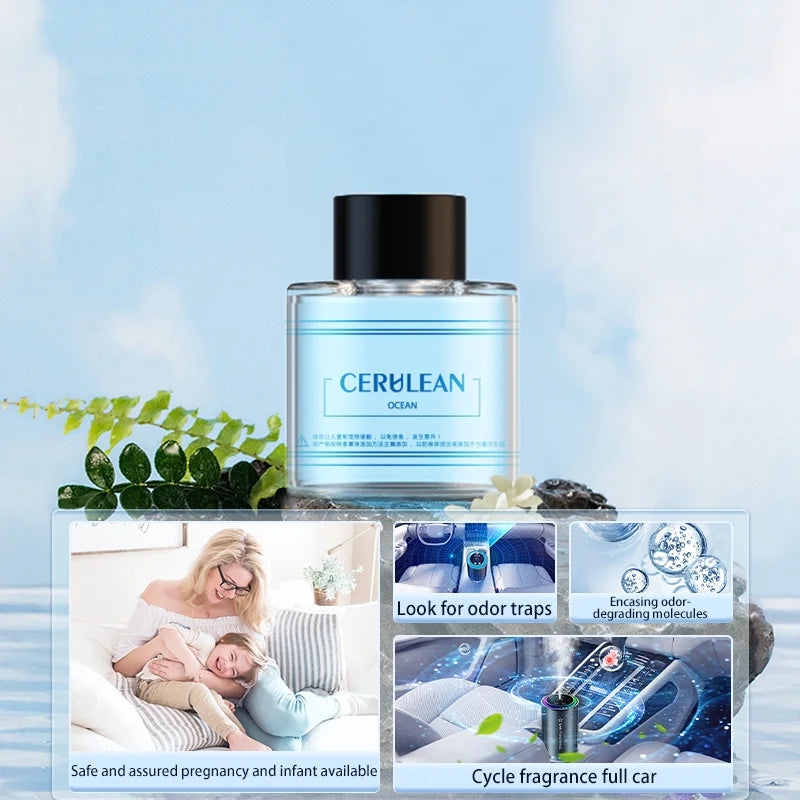 Car Aromatherapy Perfume with Automatic Spray Aluminum Alloy Metal Odor Remover with Colorful Star Ceiling Atmosphere Light