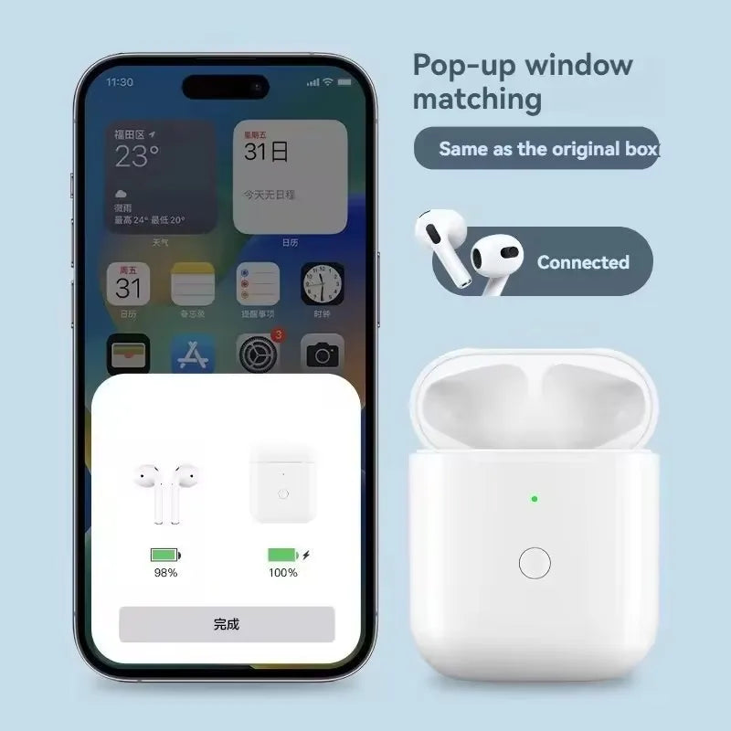 Replacement For AirPod Pro1 2 Charging Case  with AirPods 4st&2nd Generation Wireless Charging box Bluetooth Pairing For Apple 3