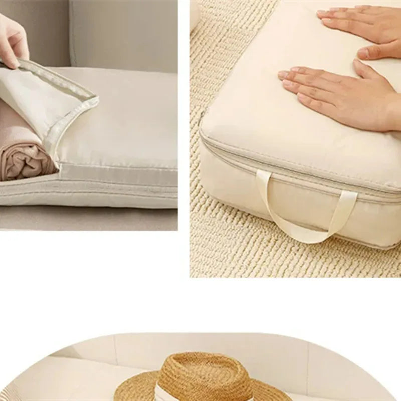 4/6PCS Compression Bags with Zipper for Clothes Underwear Shoe Packing Storage Travel Luggage Wardrobe Space Saving Organizer