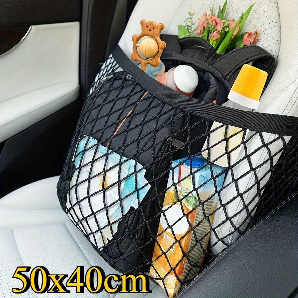 50*40cm Car Seat Net, Strap Design, Black, Universal for Car, SUV, Truck