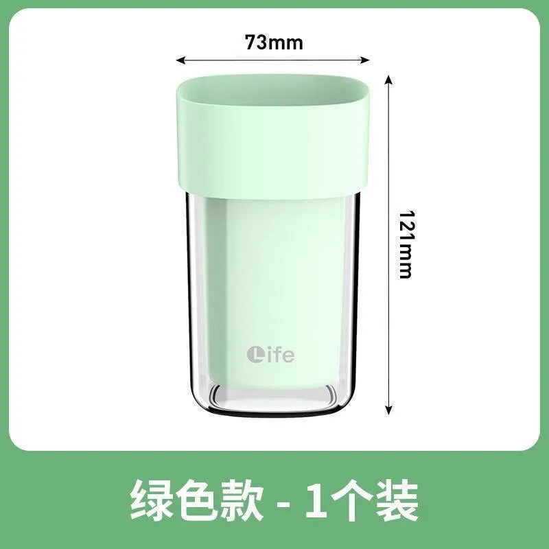 Double Layered Simple Mouthwash Cup Household Toothbrush Cup Couple Travel Toothbrush Storage Box Wash and Rinse Portable Set