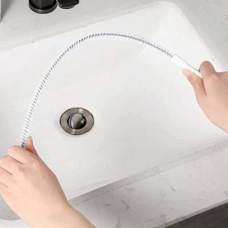 1-6 pcs Drain Brush Bendable Hair Catcher Long Ergonomic Handle  Pipe Cleaner Pipe Dredging Brush Bathroom Hair Sink Accessories