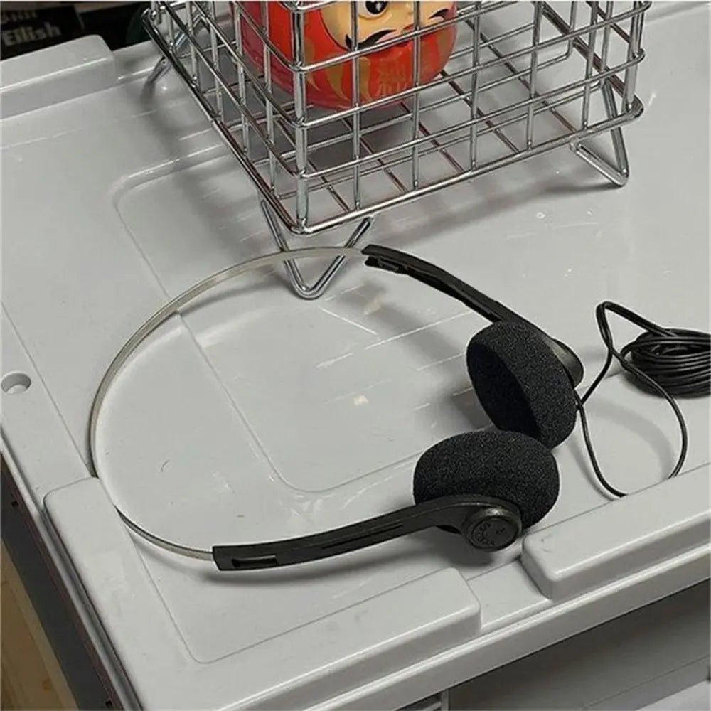 Personality Over Ear Underwire Headphone Vintage 3.5mm Retro Feelings Headphone 80s 90s Wired Music Mp3
