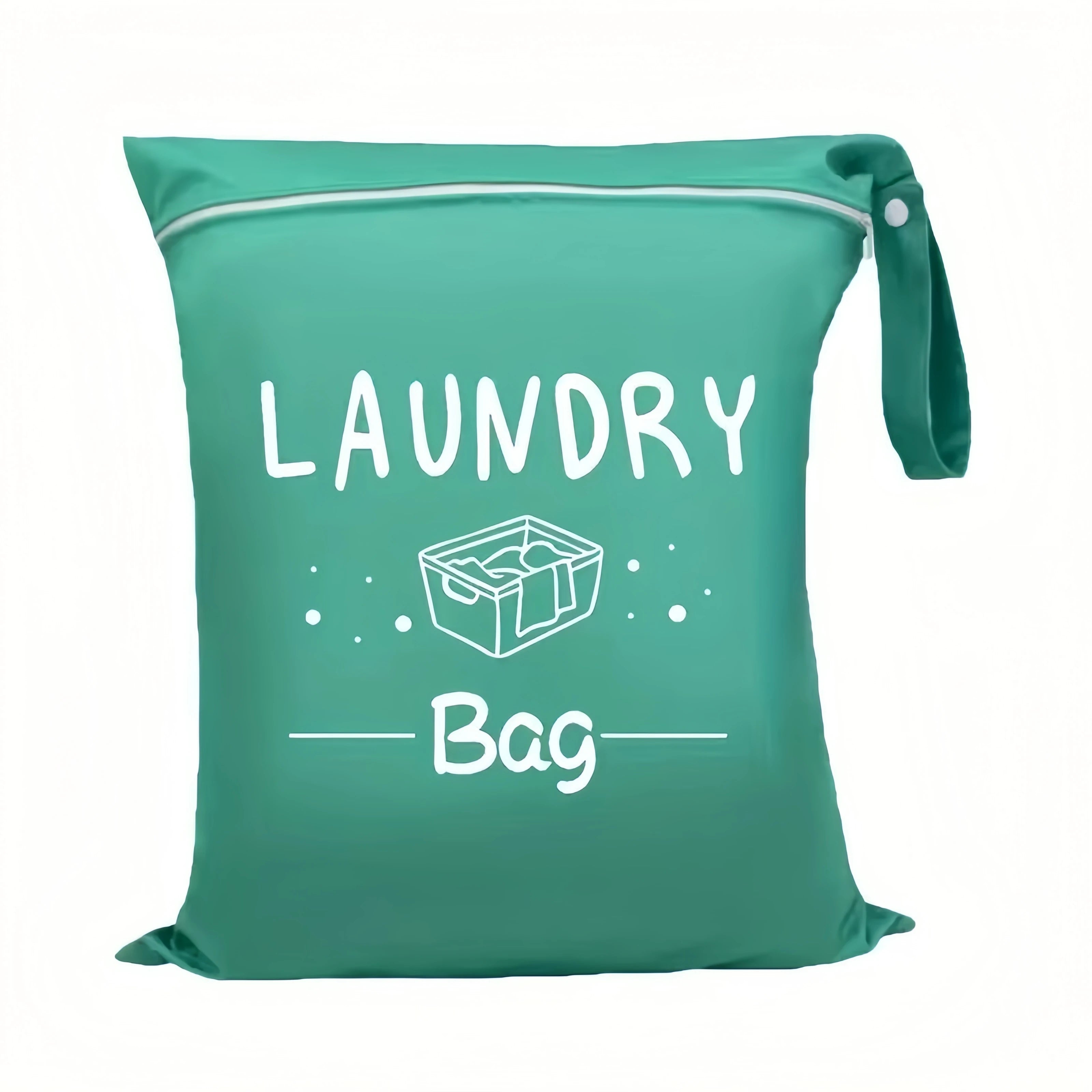 Large capacity 38*48cm travel laundry bag, with double handles for portability and stain resistance, adjustable handle zipper, w