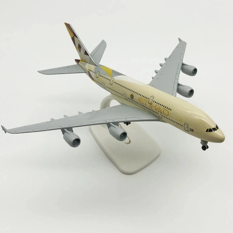 Metal Aircraft Toy 20cm Alloy Aircraft Model A380 Aircraft Airbus Etihad Airways Airplanes Model Model Collection