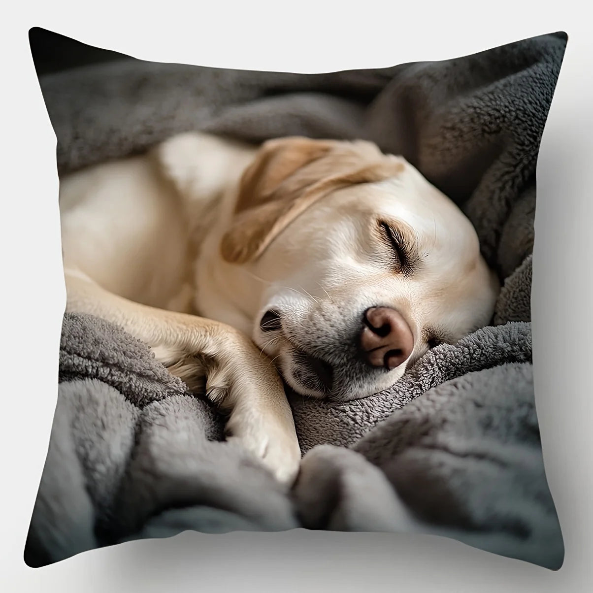 4-piece printed pillowcase set, Labrador theme pattern, relaxed vibe, perfect for dog lovers as home decor. Insert not included