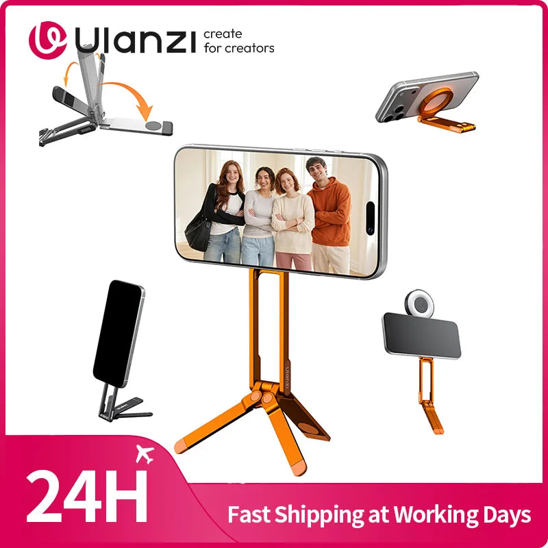 Ulanzi MA30S Carabiner Phone Stand Phone Handle Tripod for iPhone 17 16 15 Pro/Pro Max Selfie Stick Slim Version MA30 for Vlog