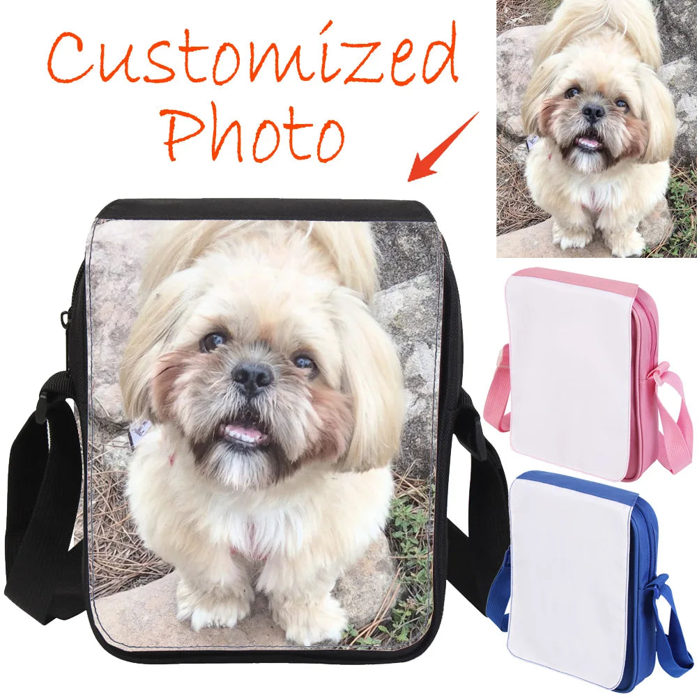 Custom Photo High Quality Crossbody Bag Personalized Name Logo Printing Wallet Purse Mobile Phone Bag for Boy Girl Creative Gift