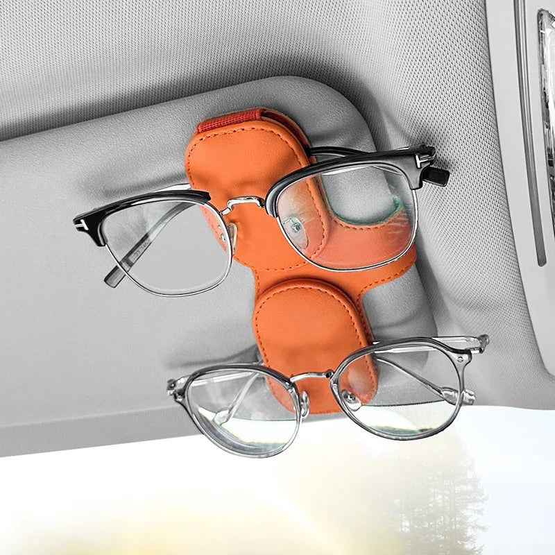 Car Glasses Holder Multifunctional Car Sunglasses Double Clip Bill Holder Car Sunglasses Storage Box Card Holder
