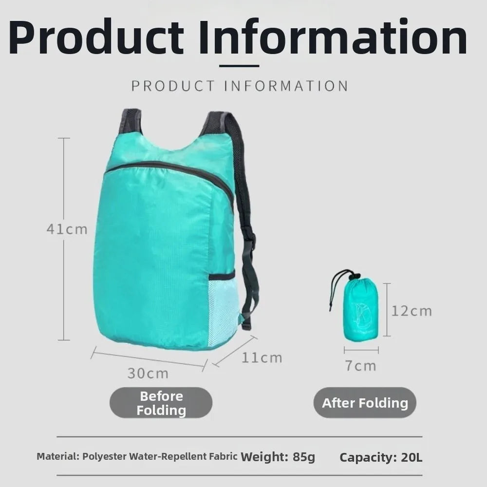 New 20L Packable Backpack Lightweight Ultralight Handy Travel Daypack Bag Nano Waterproof Daypack For Men Women