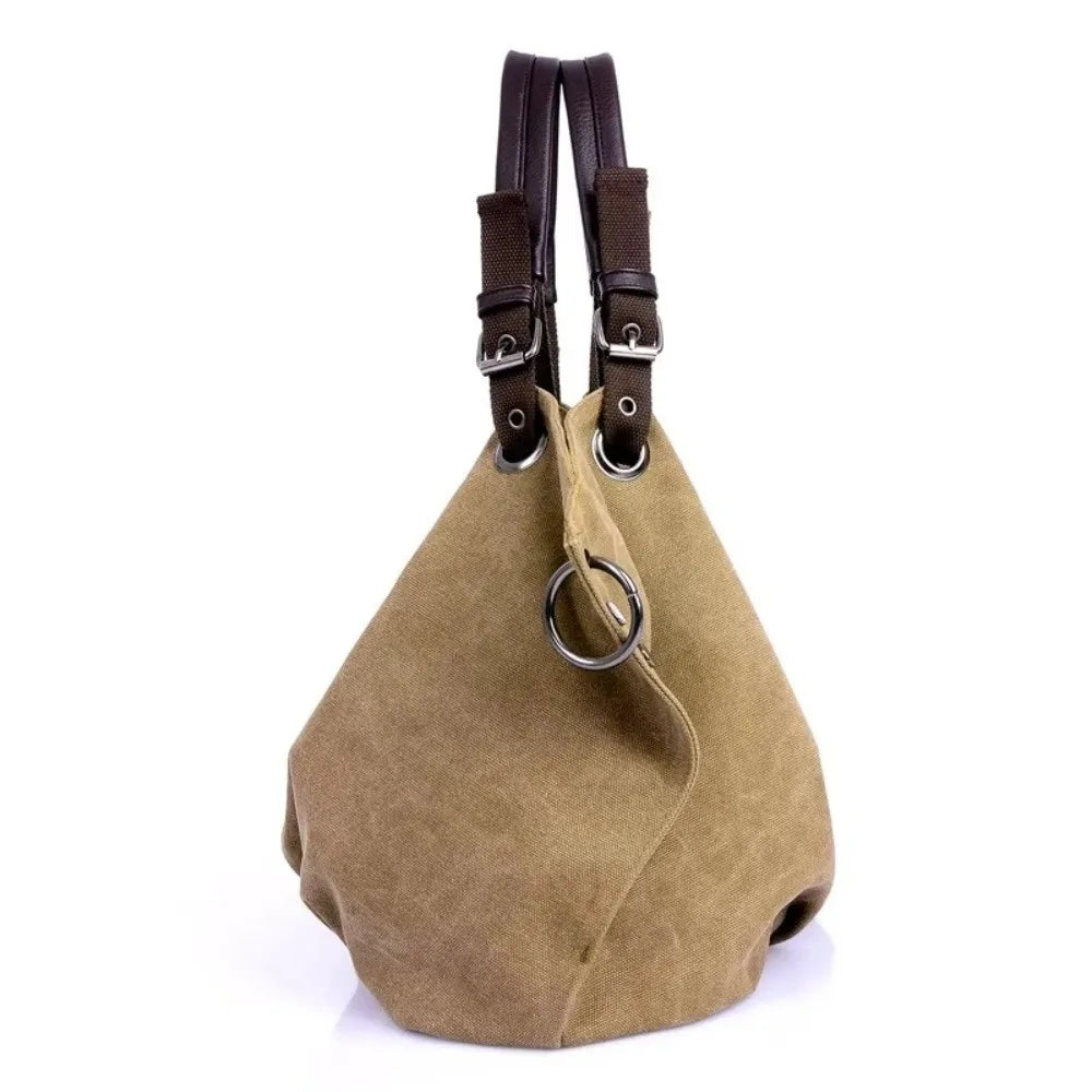 Fashion Large Capacity Canvas Crossbody Bag Durable Vintage Tote Bag Adjustable Strap Top Handle Shoulder Bag Commute