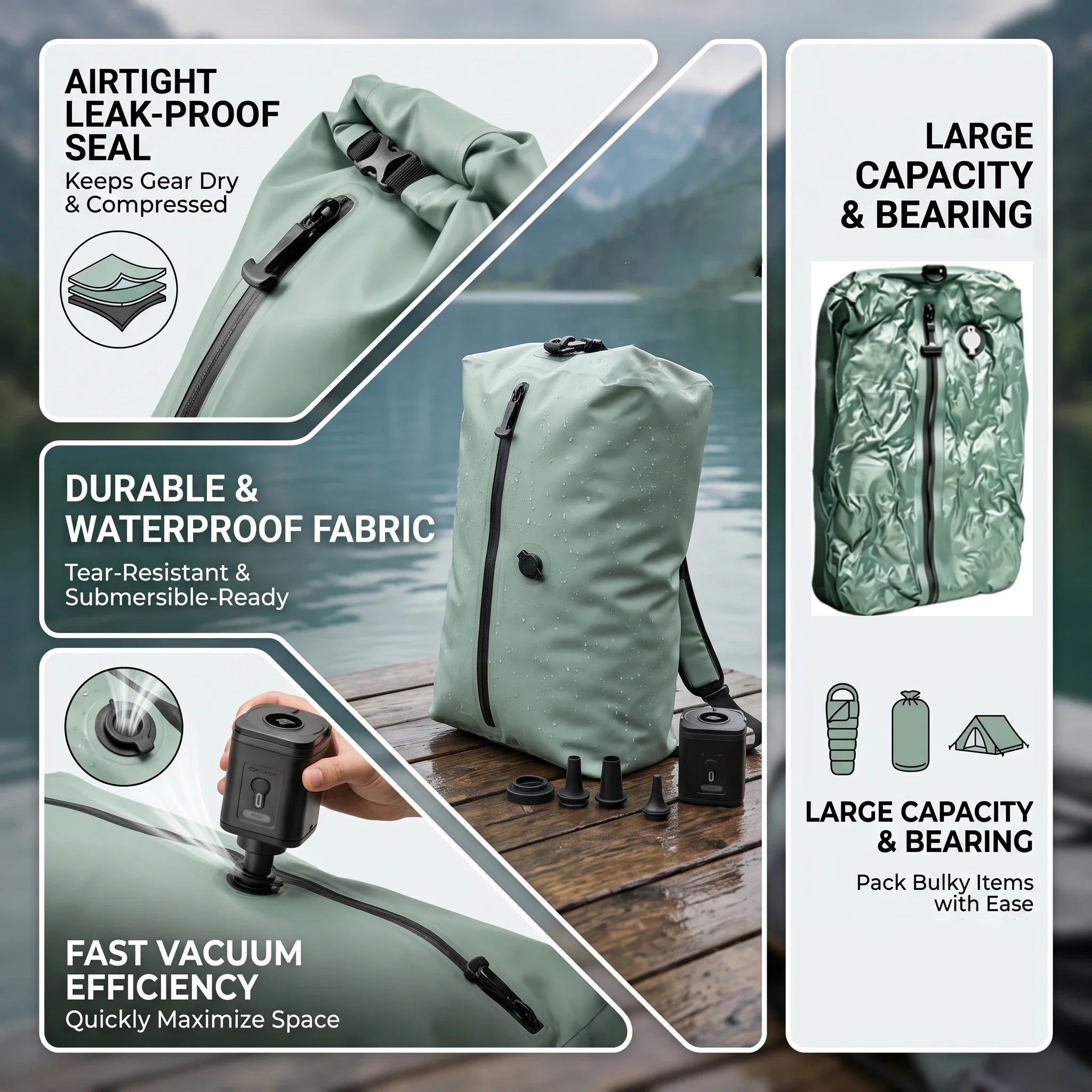 Organizers Storage Garment Bags Vacuum Compression Travel Set, USB Electric Pump 1200mAh Reusable Closet Wardrobe Space Saver