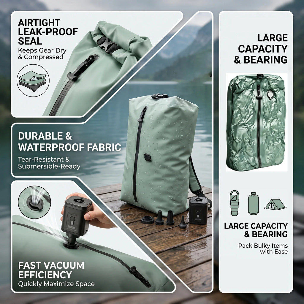 Organizers Storage Garment Bags Vacuum Compression Travel Set, USB Electric Pump 1200mAh Reusable Closet Wardrobe Space Saver