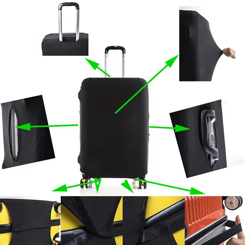 Fashion Travel Suitcase Protective Cover Luggage Protective Cover Solid Color Suitable for 18-32 Inch Suitcases.-zmt