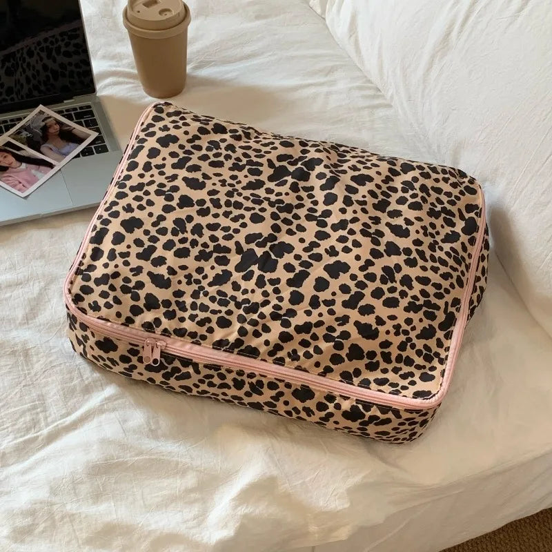1PCS Leopard Print Travel Packing Cubes cosmetic shoes Clothes Organizers for Suitcase Luggage Storage Bags & Drawer Organizers