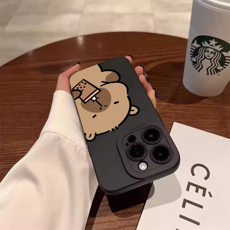 Cartoon Cute Capybara Phone Case For Samsung Galaxy S25 FE S24 S23 S22 Ultra Plus A16 A26 A36 A56 A55 A25 A35 A54 A34 A33 Cover