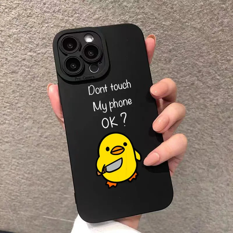 Cute Minimalist Cartoon Duck Phone Case For Samsung S26 S25 5G Case Galaxy S24 FE S23 S22 Plus A16 A36 A56 A55 A54 A53 A52 Cover