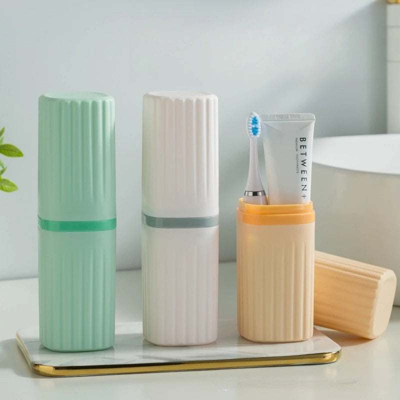 Travel toothbrush storage box, portable washbasin, toothbrush holder, toothpaste container, travel mouthwash cup set