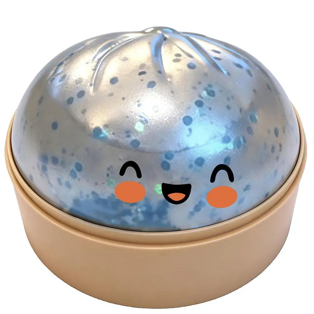 Cute Glitter Giant Bun Squeeze Fidget Toy, Realistic Slow Rising Decompression Ball with Steamer, Soft Stress Relief Toy