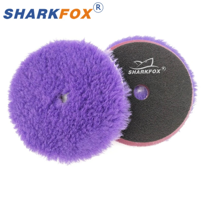 Sharkfox Car Polishing Pad Wool Buffing Pads Waxing Polishing Disc Cleaning Scratch Removal Tool 5/6 Inch Self-Adhesive
