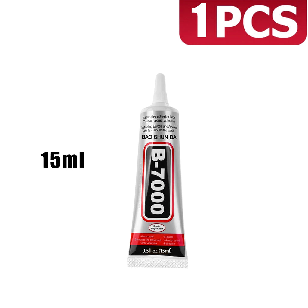 B-7000 Glue Clear for Rhinestone Crafts, Jewelry and Bead Adhesive B7000 Semi Fluid High Viscosity Glues for Clothes Shoes Fabri