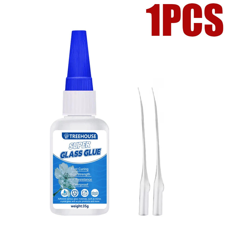 1-6pcs 35g CA Super Glass Glue Fast Curing Clear Waterproof Strong Adhesive for Glass, Mirror, Ceramic, Plastic & Metal Repair