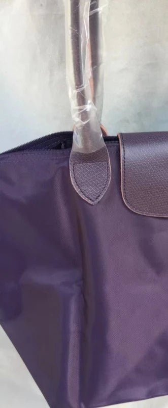 2026 Lightweight Foldable Nylon Shoulder Bag Ladies Water Resistant Shopping Tote Bag Large Handbag for Travel Daily Office