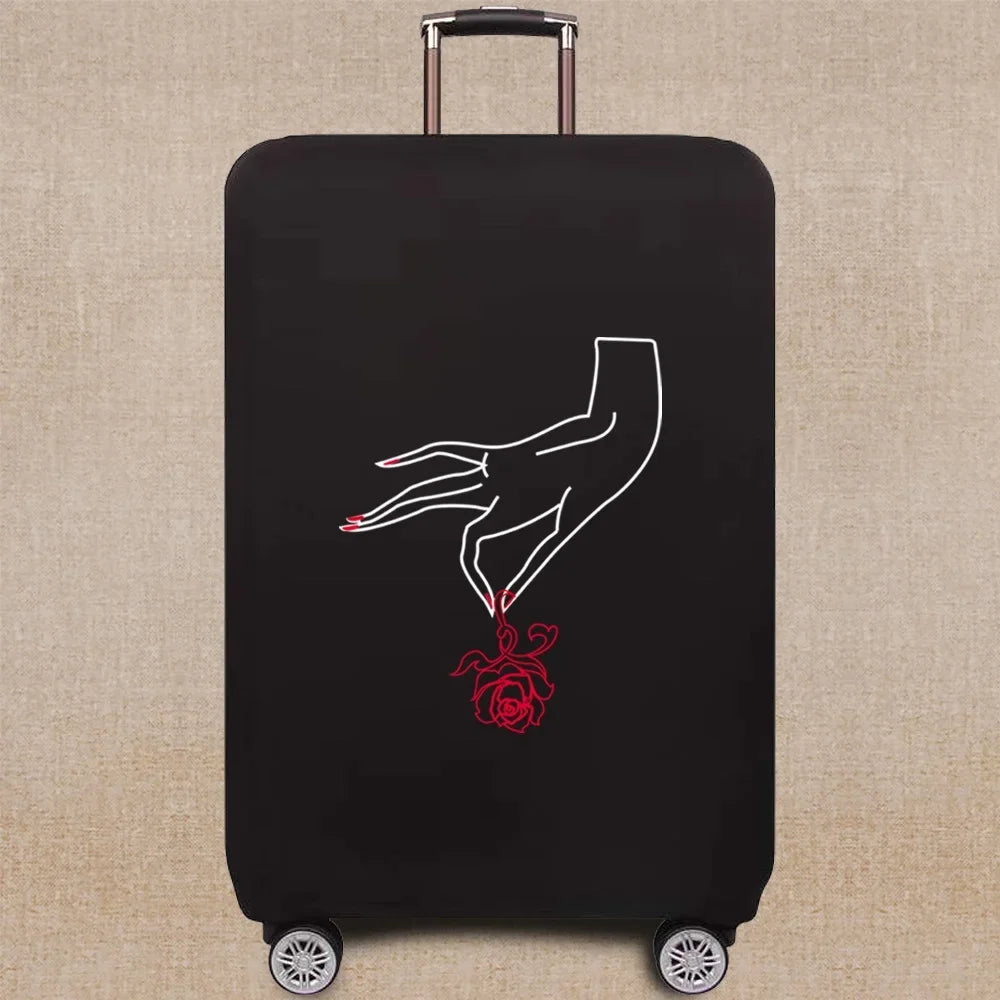 Travel Accessories Luggage Case Suitcase Dust Protective Cover 18-28 Inch Whitepicture Pattern Series Trolley Case Elastic Cover