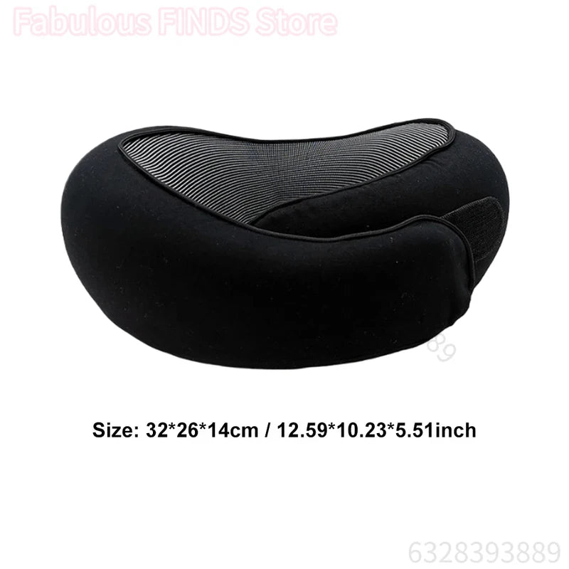 Memory Foam Travel Neck Pillow, 360-Degree Head & Chin Support Pillow for Home, Airplanes and Car Use